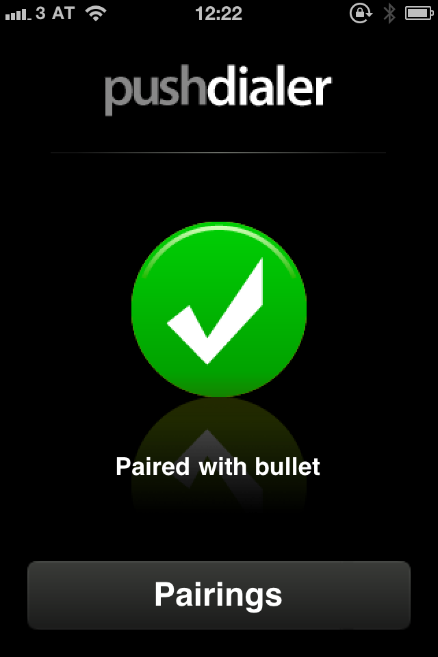 Pushdialer iPhone Screenshot - paired mit dem Macbook