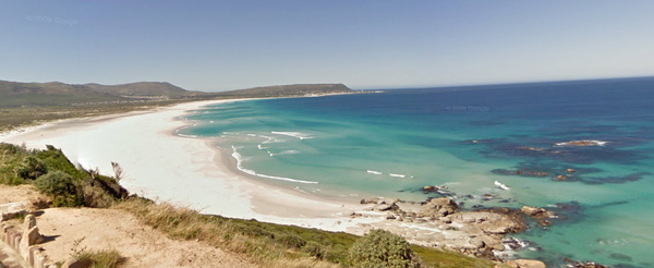 Blick auf Dunes Strand bei Noordhoek, Chapmanspeak Drive