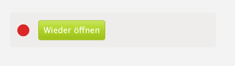 "Wieder öffnen"-Button mit Status-Indikator zum Entsperren eines gesperrten Datums 